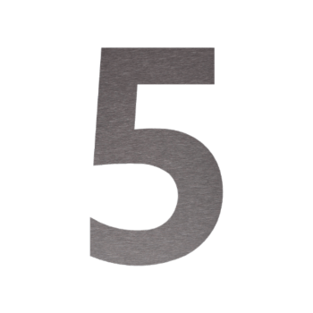 Hišna številka iz nerjavečega jekla 5 - 48,7 x 80 cm - Krtačeno