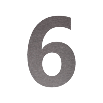 Hišna številka iz nerjavečega jekla 6 - 33,6 x 50 cm - Krtačeno