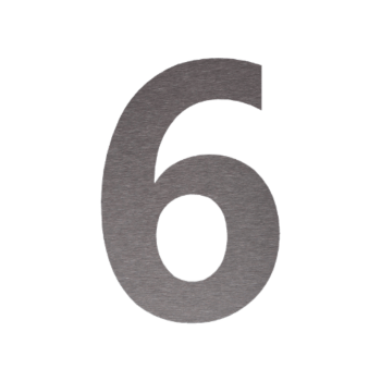 Hišna številka iz nerjavečega jekla 6 - 53,7 x 80 cm - Krtačeno