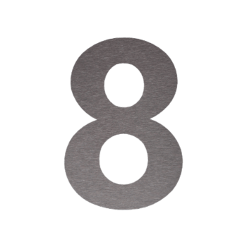 Hišna številka iz nerjavečega jekla 8 - 34,2 x 50 cm - Krtačeno