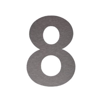 Hišna številka iz nerjavečega jekla 8 - 55,2 x 80 cm - Krtačeno