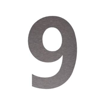 Hišna številka iz nerjavečega jekla 9 - 53,8 x 80 cm - Krtačeno