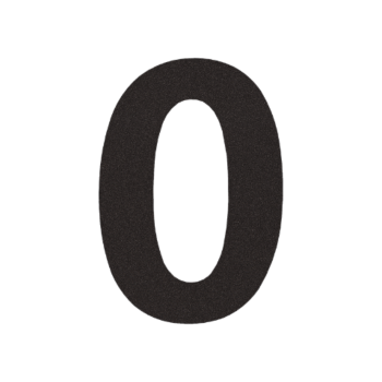 Hišna številka iz nerjavečega jekla 0 - 20,4 x 30 cm - RAL9005 Fina struktura (črna)