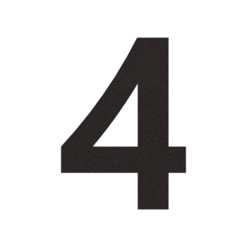 Hišna številka iz nerjavečega jekla 4 - 23,3 x 30 cm - RAL9005 Fina struktura (črna)