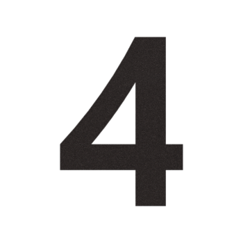 Hišna številka iz nerjavečega jekla 4 - 38,9 x 50 cm - RAL9005 Fina struktura (črna)