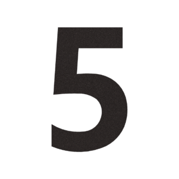 Hišna številka iz nerjavečega jekla 5 - 30,5 x 50 cm - RAL9005 Fina struktura (črna)