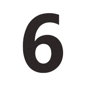 Hišna številka iz nerjavečega jekla 6 - 20,1 x 30 cm - RAL9005 Fina struktura (črna)