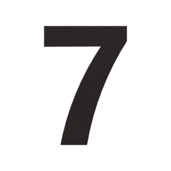 Hišna številka iz nerjavečega jekla 7 - 20,9 x 30 cm - RAL9005 Fina struktura (črna)