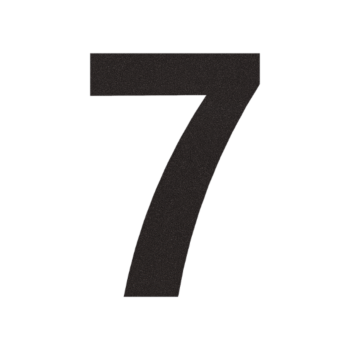 Hišna številka iz nerjavečega jekla 7 - 34,8 x 50 cm - RAL9005 Fina struktura (črna)