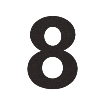 Hišna številka iz nerjavečega jekla 8 - 34,2 x 50 cm - RAL9005 Fina struktura (črna)