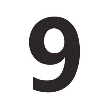 Hišna številka iz nerjavečega jekla 9 - 33,2 x 50 cm - RAL9005 Fina struktura (črna)