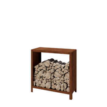 Stojalo za drva iz jekla corten Indiana 100 x 100 x 40 cm