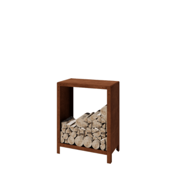 Stojalo za drva iz jekla corten Indiana 100 x 80 x 40 cm