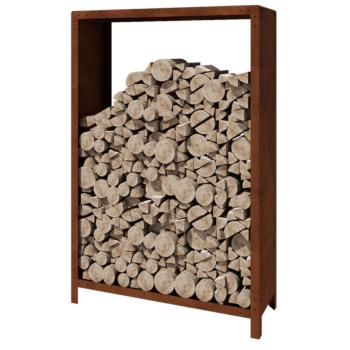 Corten jekleno Regal za drva - Indiana - 120 x 40 x 180 cm