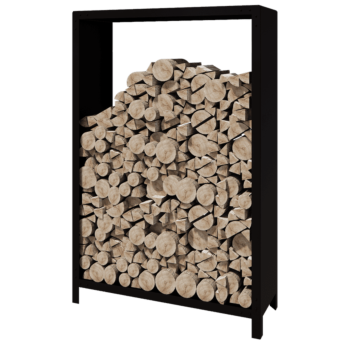 Jekleni regal za drva - Indiana - 120 x 40 x 180 cm - RAL9005 mat (črna)