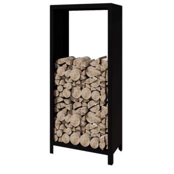 Jekleni regal za drva - Indiana - 80 x 40 x 180 cm - RAL9005 mat (črna)