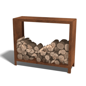 Stojalo za drva iz jekla corten Indiana 100 x 120 x 40 cm