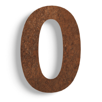 Hišna številka iz jekla corten 0 - 15 cm