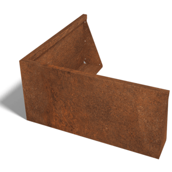 Škarpa iz jekla corten zunanji kot 100 x 100 cm (višina 50 cm)
