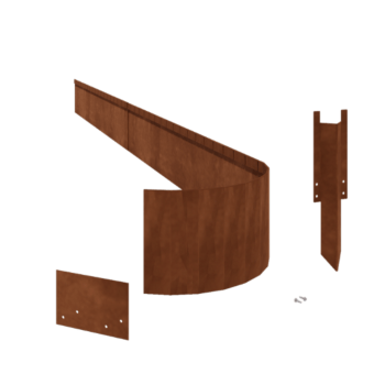 Obrobe za gredice iz jekla corten sploščeno FLEX 23 cm komplet na 15 metrov