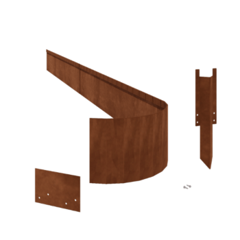 Obrobe za gredice iz jekla corten sploščeno FLEX 23 cm komplet na 24 metrov