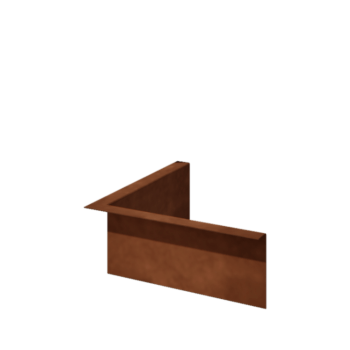 Obrobe za gredice iz jekla corten pod kotom 12 cm notranji kot