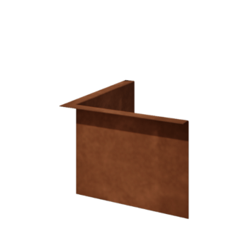 Obrobe za gredice iz jekla corten pod kotom 22 cm notranji kot