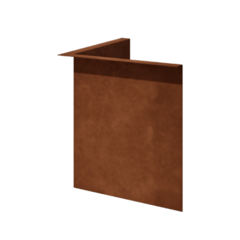 Obrobe za gredice iz jekla corten pod kotom 34 cm notranji kot