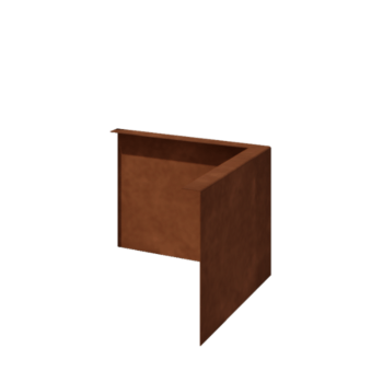 Obrobe za gredice iz jekla corten pod kotom 22 cm zunanji kot