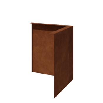 Obrobe za gredice iz jekla corten pod kotom 34 cm zunanji kot