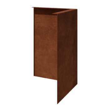 Obrobe za gredice iz jekla corten pod kotom 45 cm zunanji kot