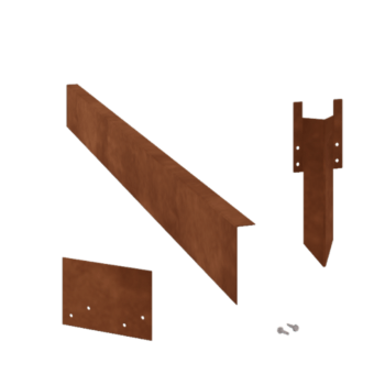 Obrobe za gredice iz jekla corten pod kotom 12 cm komplet na 24 metrov