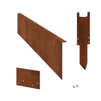 Obrobe za gredice iz jekla corten pod kotom 22 cm komplet na 24 metrov
