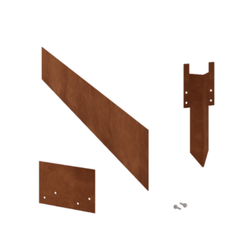Obrobe za gredice iz jekla corten ravno 15 cm komplet na 24 metrov