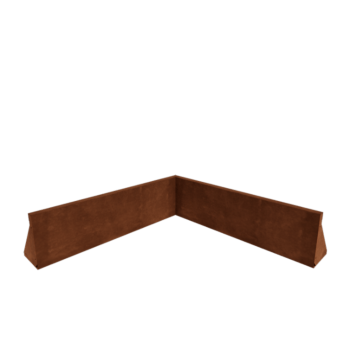 Corten jeklena škarpa - Notranji kot - 100 x 100 x 30 cm