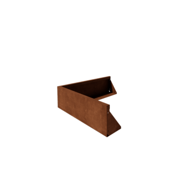 Corten jeklena škarpa - Zunanji kot - 100 x 100 x 30 cm