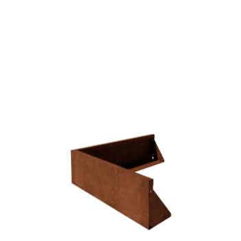Corten jeklena škarpa - Zunanji kot - 100 x 100 x 30 cm