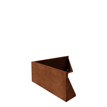 Corten jeklena škarpa - Zunanji kot - 100 x 100 x 40 cm