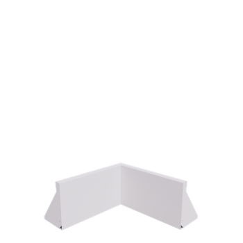 Jeklena škarpa - Notranji kot - 50 x 50 x 30 cm - RAL9010 mat (bela)