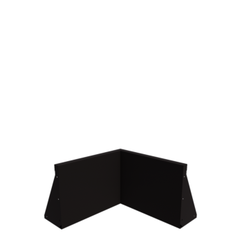 Jeklena škarpa - Notranji kot - 50 x 50 x 40 cm - RAL9005 mat (črna)