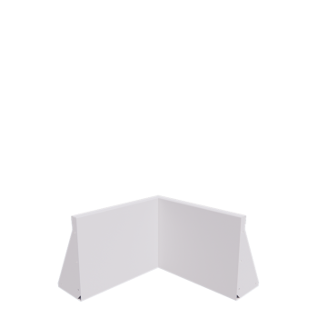 Jeklena škarpa - Notranji kot - 50 x 50 x 40 cm - RAL9010 mat (bela)