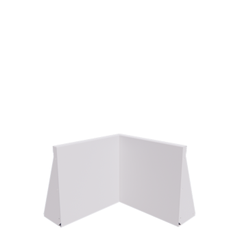 Jeklena škarpa - Notranji kot - 50 x 50 x 50 cm - RAL9010 mat (bela)