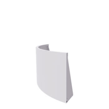 Jeklena škarpa - Zunanji lok - 100 x 100 x 60 cm - RAL9010 mat (bela)