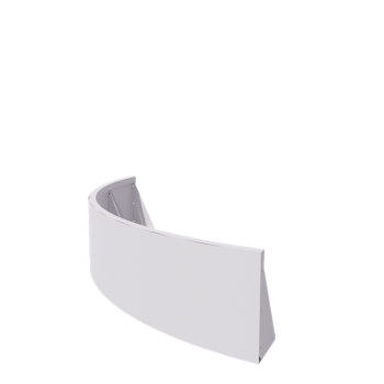 Jeklena škarpa - Zunanji lok - 150 x 150 x 40 cm - RAL9010 mat (bela)