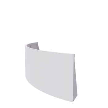 Jeklena škarpa - Zunanji lok - 150 x 150 x 60 cm - RAL9010 mat (bela)