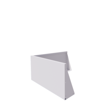 Jeklena škarpa - Zunanji kot - 100 x 100 x 50 cm - RAL9010 mat (bela)