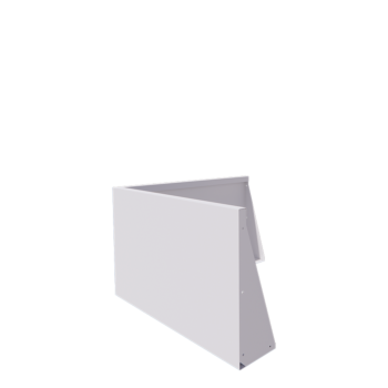 Jeklena škarpa - Zunanji kot - 100 x 100 x 60 cm - RAL9010 mat (bela)