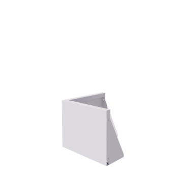 Jeklena škarpa - Zunanji kot - 50 x 50 x 40 cm - RAL9010 mat (bela)