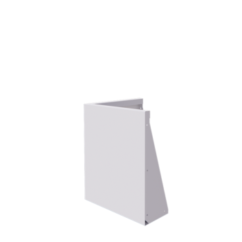 Jeklena škarpa - Zunanji kot - 50 x 50 x 60 cm - RAL9010 mat (bela)