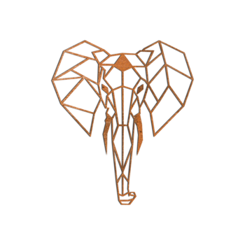 Corten jeklena stenska dekoracija - Slon 2.0 Large - 92,8 x 80 cm